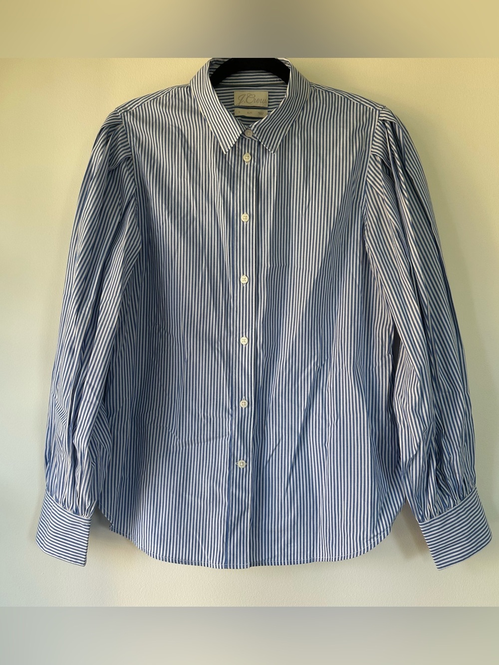 J. Crew Slim-Fit Puff Sleeve Shirt in Striped Poplin NWOT